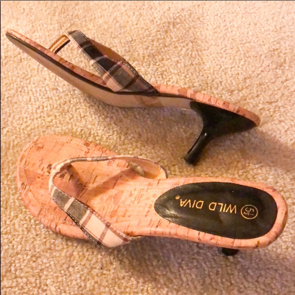 Plaid print heels. Size 5.5 by wild diva